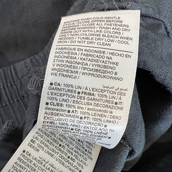 Athleta Voyager Linen Pants Women's Size 2 Granite Blue Adjustable Waist Relaxed - Picture 11 of 12